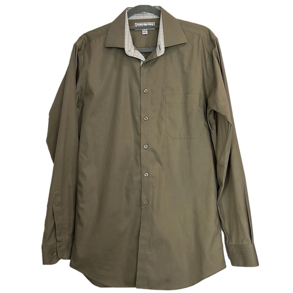 Paul Fredrick 15-35 Slim Fit 100% Cotton Long Sleeve Button Down Collared Shirt
